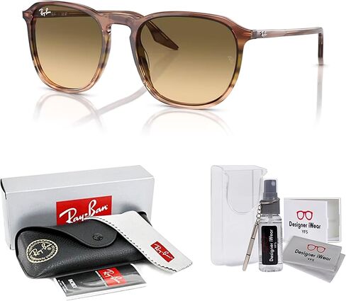 Ray-Ban RB2203F Square Asian Fit Low Bridge Sunglasses for Men for Women + BUNDLE With Designer iWear Eyewear Kit in Saudi Arabia
