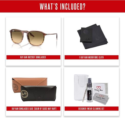 Ray-Ban RB2203F Square Asian Fit Low Bridge Sunglasses for Men for Women + BUNDLE With Designer iWear Eyewear Kit in Saudi Arabia