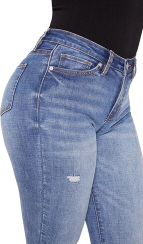 YMI Womens High-Rise Flare Jean with Frayed Hem in Saudi Arabia