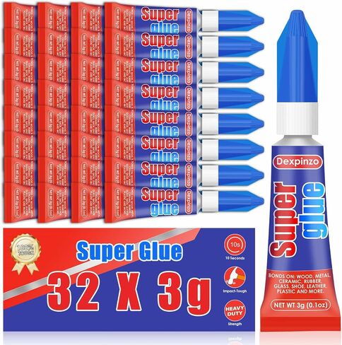 16 Pcs Super Glue, 3 Gram Multipack Mini Super Strong Glue Quick Dry Clear All Purpose Repair Glue for Plastic Wood Metal Glass Fabric Rubber Leather Shoes Ceramic Jewelry Making DIY Crafts in Saudi Arabia