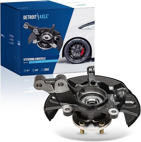 Detroit Axle - Front Right Steering Knuckle for 2003-2008 Toyota Corolla 2004 2005 2006 2007 Steering Knuckle & Wheel Bearing Hub Assembly Passenger Side Replacement in Saudi Arabia