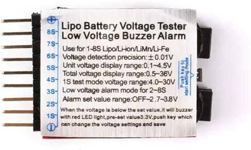 1-8S LIPO LI-ION PRATTERAGE 2IN1 مؤشر اختبار الجهد المنخفض جهد الجهد القارب CAR in Saudi Arabia