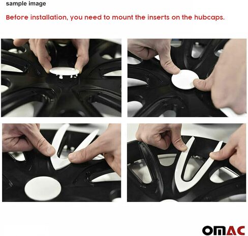 OMAC - Matt Black with Blue Hub Caps 15 Int Set من 4 ، Tapas Para Rines 15 ، يغطي العجلة المتميزة 15 بوصة ، مجموعة غطاء R15 ، المفاجئة على إكسسوارات خارجية بديلة للسيارة. in Kuwait