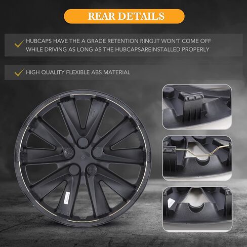 16 "أغطية حافة العجلات العالمية الممتازة - مجموعة من 4 أسماك أسود غير لامع ، ABS و PC Material Hub Protectory ، قبعات استبدال Snap -On للسيارة ، شاحنة بيك آب ، سيارات الدفع الرباعي - 16 بوصة أسود غير لامع in Saudi Arabia