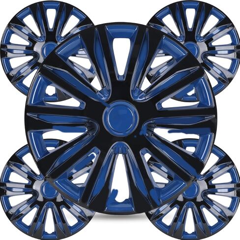 Winjet 17 "Hubcaps [فقط Fit Iron Hub - Wheel Wheel] Wheels Rim Cover بديل لـ Toyota Rav4 Nissan Rogue Ford Fusion Chevrolet Malibu - يناسب بعض السيارات (ورنيش أسود وخلمي أبيض) in Saudi Arabia