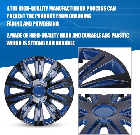 Winjet 17 "Hubcaps [فقط Fit Iron Hub - Wheel Wheel] Wheels Rim Cover بديل لـ Toyota Rav4 Nissan Rogue Ford Fusion Chevrolet Malibu - يناسب بعض السيارات (ورنيش أسود وخلمي أبيض) in Saudi Arabia