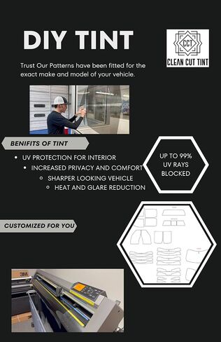 CLEAN CUT TINT- Automotive DIY Car & Truck Window Tint Kit - Various Darkness: 5%, 20%, 35%, 50% - All Sides & Back Glass - Precut Tint Kit in Saudi Arabia