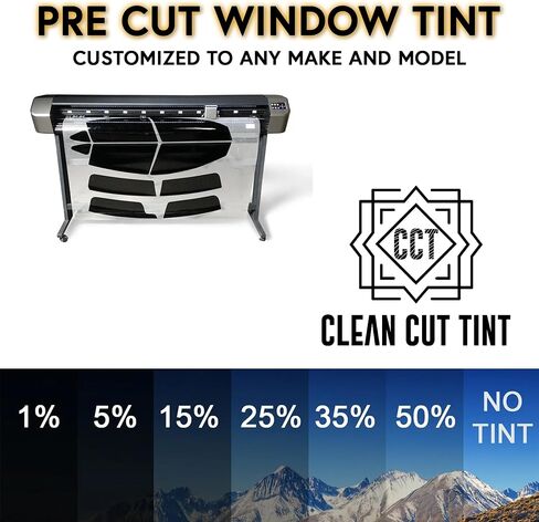 CLEAN CUT TINT- Automotive DIY Car & Truck Window Tint Kit - Various Darkness: 5%, 20%, 35%, 50% - All Sides & Back Glass - Precut Tint Kit in Saudi Arabia