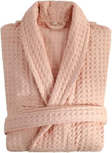 XUEMML Hotel Bathrobes Unisex Adult，Robe For Men Cotton 100% ，Linen Waffle Lightweight Kimono Loungewear in Saudi Arabia