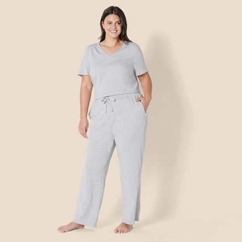 Amazon Essentials Women's Soft Cotton Blend تي شيرت قصير الأكمام ومجموعة ملابس نوم بانت in Kuwait