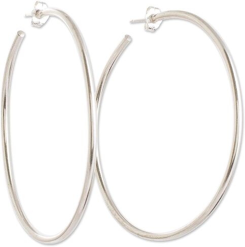 Novica Artisan Handmade Halfhoop Halfhoop أقراط عصرية .925 من غواتيمالا [2.2 في L x 0.1 في W] in Saudi Arabia