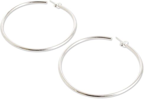 Novica Artisan Handmade Halfhoop Halfhoop أقراط عصرية .925 من غواتيمالا [2.2 في L x 0.1 في W] in Saudi Arabia