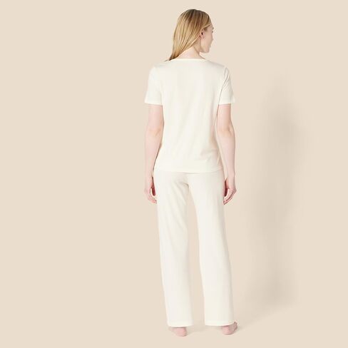 Amazon Essentials Women's Soft Cotton Blend تي شيرت قصير الأكمام ومجموعة ملابس نوم بانت in Kuwait