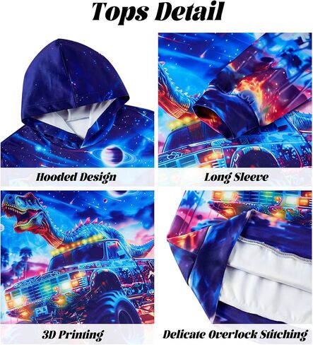 Belovecol Boys Hoodie Pant Set 3D Print Hooded Sweatshirt Sweatpant Suit 2 Piece Clothing Set for 5-14 Years in Saudi Arabia