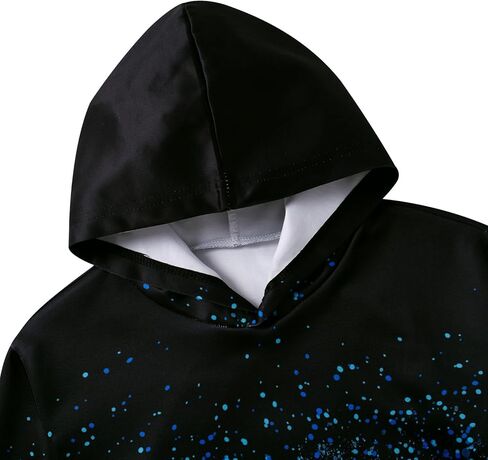 Belovecol Boys Hoodie Pant مجموعة ثلاثية الأبعاد طباعة من النوع الثقيل من النوع الثقيل بدلة ملابس 2 قطعة مجموعة من 5-14 سنوات in Kuwait