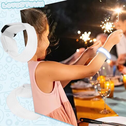 LovesTown 6PCS Glow in the Dark Wristbands, Multicolor Light Up Bracelets LED Wristbands for Kids Night Events Party Supplies in Saudi Arabia