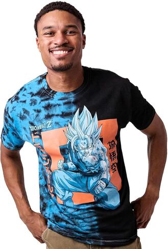 Dragon Ball Z Goku Kanji Adult Blue-Green Short Sleeve Tee in Saudi Arabia