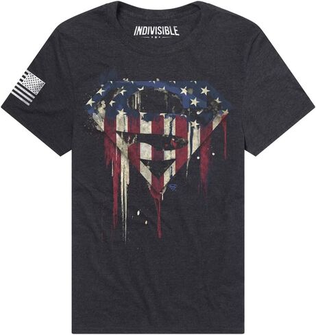 Indivisible Official Superman US Flag Paint Drip Men's Classic Ring-Spun T-Shirt in Saudi Arabia