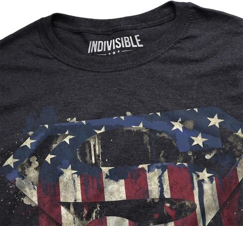 Indivisible Official Superman US Flag Paint Drip Men's Classic Ring-Spun T-Shirt in Saudi Arabia