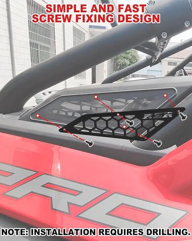 أغطية هواء الألومنيوم لأغطية Polaris RZR PRO XP/RZR Turbo R 2020-2024 الملحقات ، شوايات محرك محرك محرك محرك محرك محرك محرك محرك محرك من الجوانب المعدنية المعدنية (6pcs ، الترباس) in Saudi Arabia