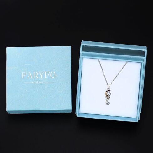 Seahorse Necklace S925 Sterling Silver Tiny Sea Horse Necklaces Sea horse Pendant Hawaii Summer Ocean Jewelry Beach Pendant Beachy Gifts for Women Daughter Wife Ocean Lovers in Kuwait