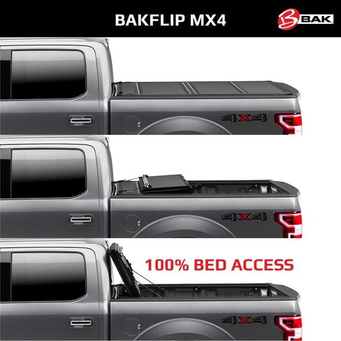 RealTruck BAK BAKFlip MX4 Hard Folding Truck Bed Tonneau Cover | 448504 | Fits 2004 - 2015 Nissan Titan 6' 7" Bed (78.9") in Saudi Arabia