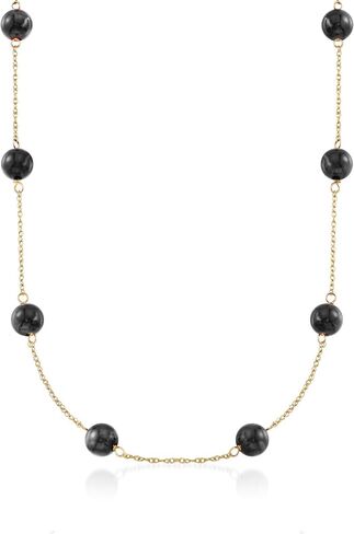 Ross-Simons 8mm Gemstone Bead Station Necklace in 14kt Yellow Gold in Kuwait