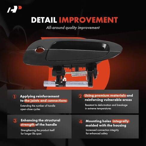 A-Premium Front Left Driver Side Exterior Door Handle with Keyhole Compatible with Nissan Altima 2002 2003 2004 2005 2006, Smooth Black, Replace# 80607-8J009, 80607-9J400 in Saudi Arabia
