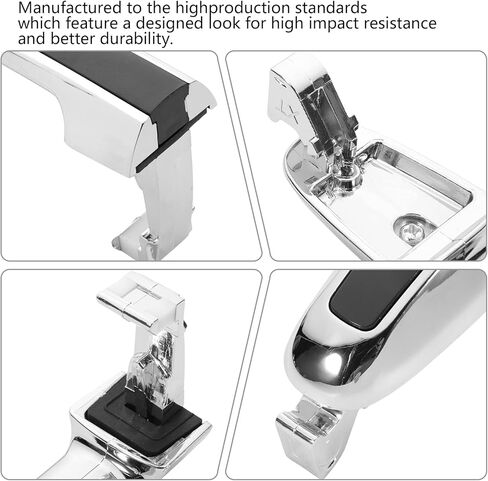 4 PCS Chrome Exterior Door Handle fits Sonata 2005 2006 2007 2008 2009 2010 Front & Rear Left Driver & Right Passenger Replaces 82651-3K000， 826513K000, with Black Insert in Kuwait