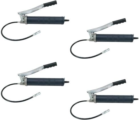 Mytee Products 4 Pack Lever Action Grease Gun Heavy Duty Maximum Pressure - 10,000 PSI with 18-inch Whip Hose - Aluminium Cast Head - Capacity 16 oz Bulk/ 14oz Cartridge in Saudi Arabia