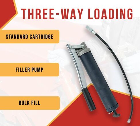 Mytee Products 4 Pack Lever Action Grease Gun Heavy Duty Maximum Pressure - 10,000 PSI with 18-inch Whip Hose - Aluminium Cast Head - Capacity 16 oz Bulk/ 14oz Cartridge in Saudi Arabia