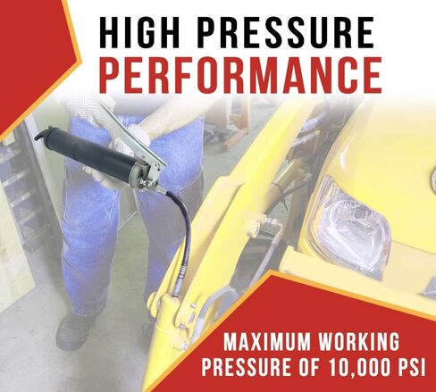 Mytee Products 4 Pack Lever Action Grease Gun Heavy Duty Maximum Pressure - 10,000 PSI with 18-inch Whip Hose - Aluminium Cast Head - Capacity 16 oz Bulk/ 14oz Cartridge in Saudi Arabia