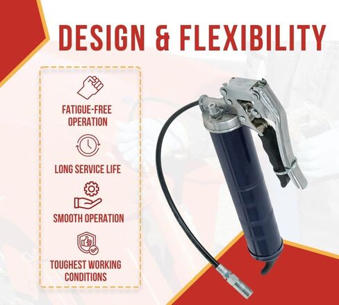 Mytee Products 4 Pack Lever Action Grease Gun Heavy Duty Maximum Pressure - 10,000 PSI with 18-inch Whip Hose - Aluminium Cast Head - Capacity 16 oz Bulk/ 14oz Cartridge in Saudi Arabia