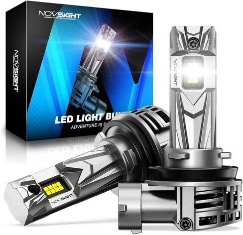 مصابيح NOVSIGHT H11، مصباح ضباب 18000LM 6500K، مقاس 1:1 التوصيل والتشغيل، حزمة من 2 in Kuwait