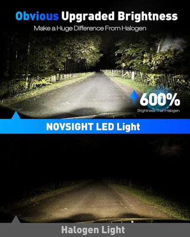 مصابيح NOVSIGHT H11، مصباح ضباب 18000LM 6500K، مقاس 1:1 التوصيل والتشغيل، حزمة من 2 in Kuwait