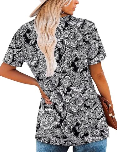 قمم الصيف الصيفية للسيدات من Kissmoda Henley Henley Loose Fit Tunic Ladies Pluse Plus in Kuwait