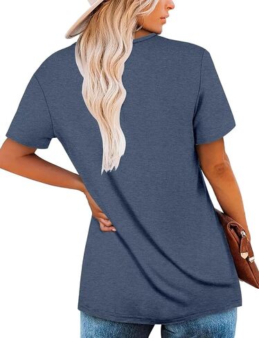 قمم الصيف الصيفية للسيدات من Kissmoda Henley Henley Loose Fit Tunic Ladies Pluse Plus in Kuwait