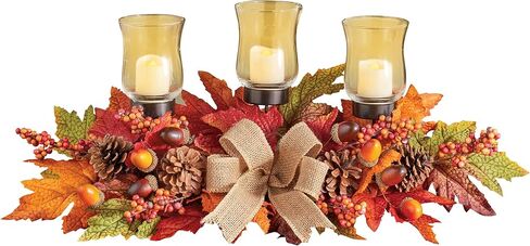 Collections Etc Autumn Leaves Arrangement Votive Candle Centerpiece in Saudi Arabia