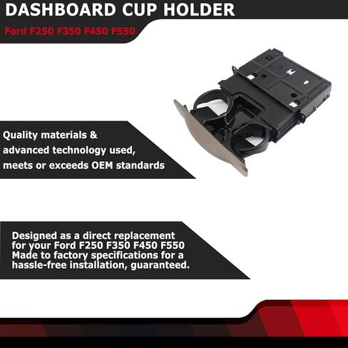 حامل كأس Dash Dashboard Cup متوافق مع Ford F250 F350 F450 F550 Super Duty 1999-2004 رحلة 2000-2004 يستبدل YC3Z-2513560-CAD TAN in Saudi Arabia