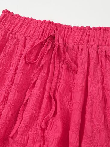 HELYO Women's Casual Skirts Boho Elastic Waisted Flowy Drawstring Ruched Length A Line Tiered Midi Dress Skirt 8628 in Kuwait