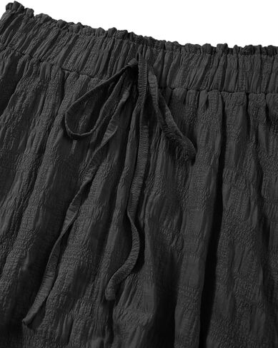 HELYO Women's Casual Skirts Boho Elastic Waisted Flowy Drawstring Ruched Length A Line Tiered Midi Dress Skirt 8628 in Kuwait