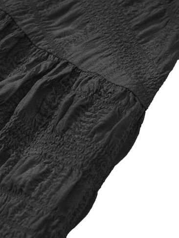 HELYO Women's Casual Skirts Boho Elastic Waisted Flowy Drawstring Ruched Length A Line Tiered Midi Dress Skirt 8628 in Kuwait