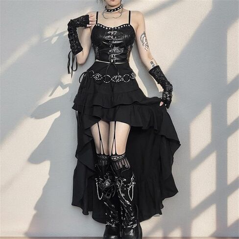 تنورة الجنية الجنية للنساء Punk Y2K Goth Emo Rave Harajuku مهرجان in Saudi Arabia