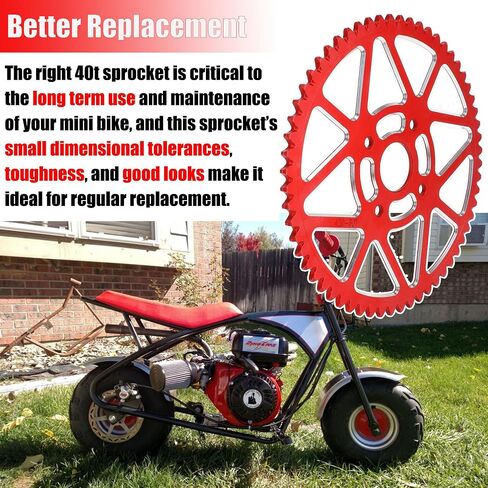 60T Mini Bike Sprocket 40/41/420 Chain Sprocket 40MM Bore for Coleman CT200U CT200U-EX BT200X Baja Warrior Heat Massimo MB200 KT196 Axis M200 212cc 196cc 6.5hp Powersports Mini Bike Parts Black in Kuwait