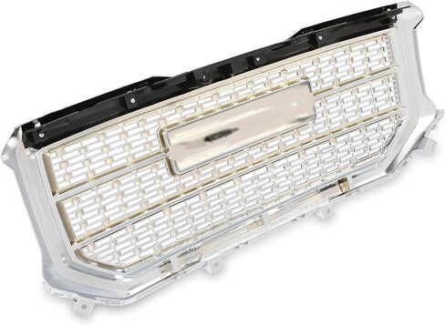 الشبكة العلوية الأمامية Kuafu متوافقة مع 2016-2018 GMC Sierra 1500 BASE SLE SLT SLT Denali Style Chrome Hood Grill Slill in Saudi Arabia
