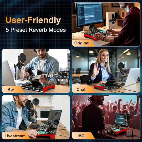 بطاقة الصوت الحية Tenlamp G9 للبث المباشر، معدات البودكاست مع مغير الصوت، مستوى 2 من الضوضاء، بطارية مدمجة 2000 مللي أمبير في الساعة، لوحة صوت، خلاط صوت للكمبيوتر، تسجيل الهاتف in Kuwait