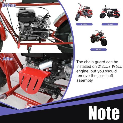 Short Mini Bike Clutch Cover Chain Guard Compatible with Predator 212 224cc 196cc 79cc 100cc Coleman CT200U CT200U-EX BT200X CT100U CC100X Baja DB30 MB200 GX160 GX200 Engine Parts in Kuwait