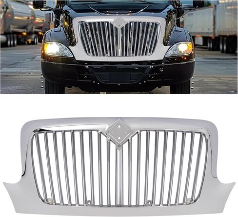 شواية Chrome الأمامية متوافقة مع 2002-2019 International Durastar 4100 4200 4300 4400 قاعدة W/O استبدال الشاشة الشاشة لـ 3551015C98 البلاستيك (ABS) in Saudi Arabia