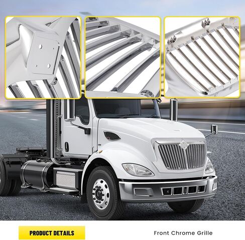 شواية Chrome الأمامية متوافقة مع 2002-2019 International Durastar 4100 4200 4300 4400 قاعدة W/O استبدال الشاشة الشاشة لـ 3551015C98 البلاستيك (ABS) in Saudi Arabia