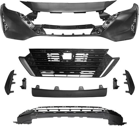 مجموعة شواية الغلاف الأمامية تغطى 2024-2025 Ni-Ssan Sentra S Plus S SV Advance ، W/Grille & Fog Light Cover Preved in Kuwait